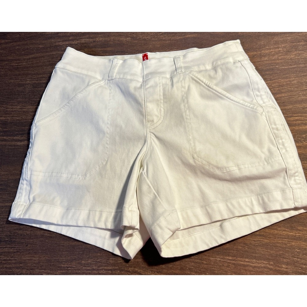 Spanx Shorts Women's XS  White Denim Chino High Rise 4.5 inch Inseam Summer